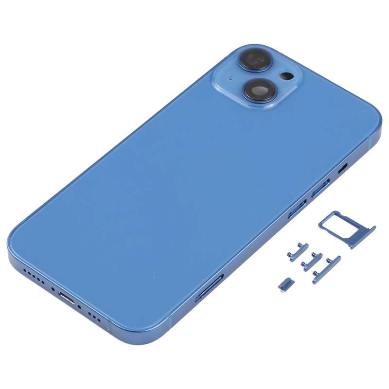 Back Housing Cover with SIM Card Tray & Side Keys & Camera Lens for iPhone 13(Black)