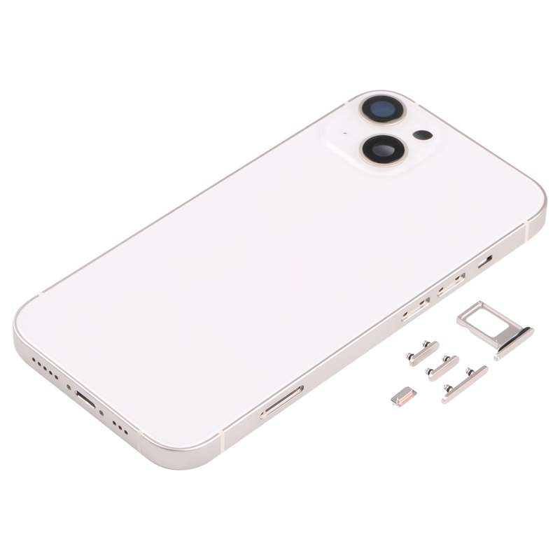 Back Housing Cover with SIM Card Tray & Side Keys & Camera Lens for iPhone 13(Black)