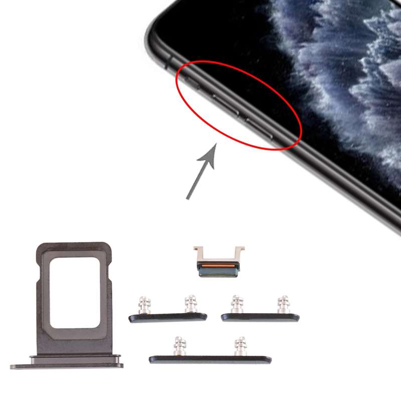 SIM Card Tray + Side Key for iPhone 11 Pro / 11 Pro Max(White)