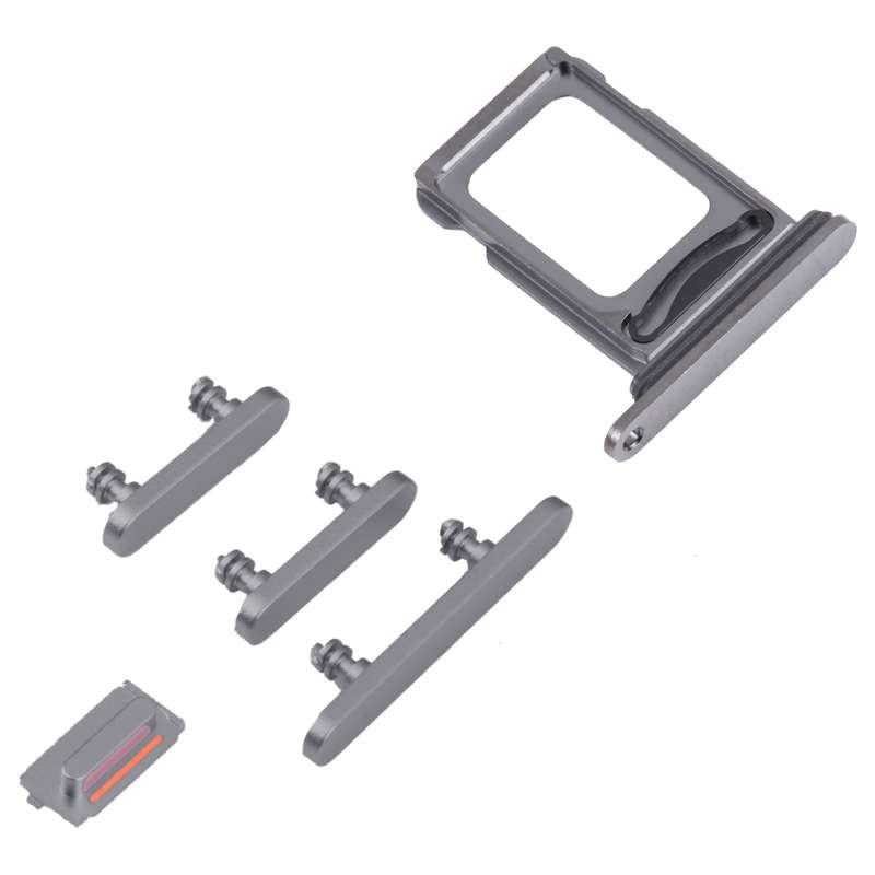 SIM Card Tray + SIM Card Tray + Side Keys for iPhone 14 Pro Max (Silver)