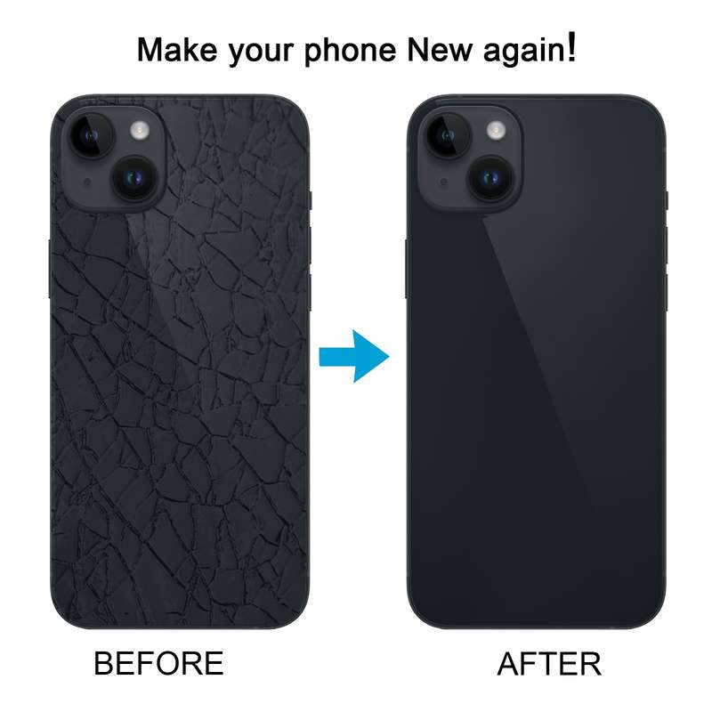 For iPhone 14 Glass Battery Back Cover with Flash Bracket + Wireless Charging Module(Black)