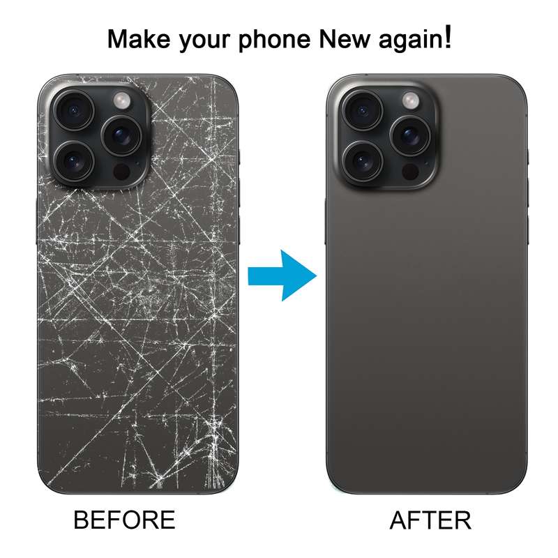 For iPhone 15 Pro Glass Battery Back Cover(Black)