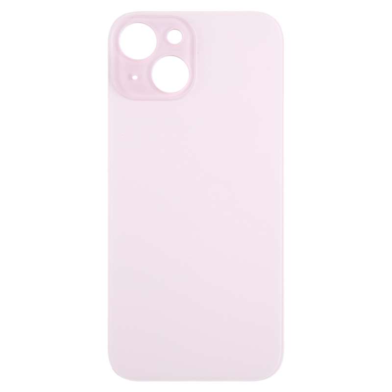 For iPhone 15 Easy Replacement Big Camera Hole Glass Back Battery Cover(Black)