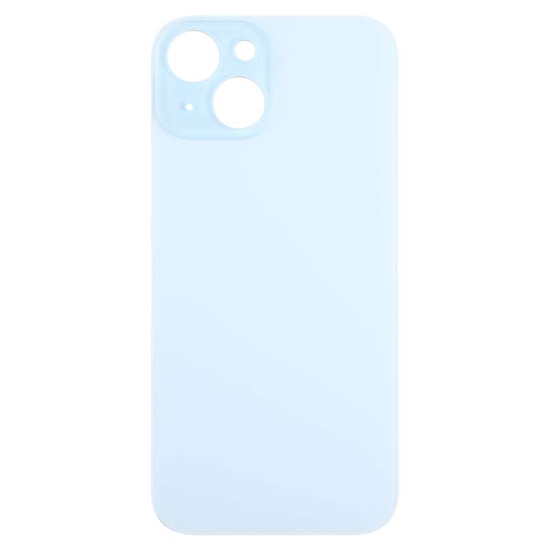 For iPhone 15 Easy Replacement Big Camera Hole Glass Back Battery Cover(Black)