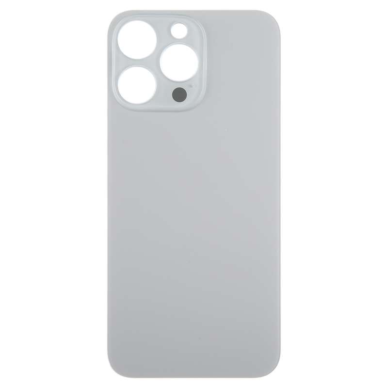 For iPhone 15 Pro Max Easy Replacement Big Camera Hole Glass Back Battery Cover(White)