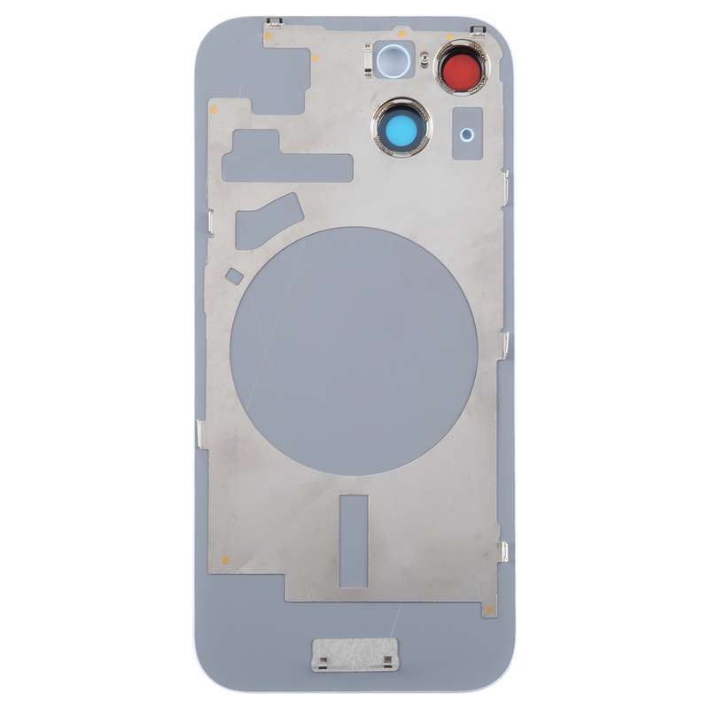 For iPhone 15 Plus Glass Battery Back Cover with Camera Lens Cover(Black)