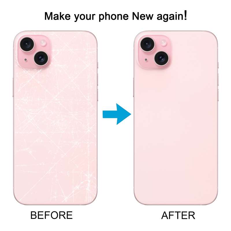 For iPhone 15 Battery Back Cover with Camera Lens Cover + MagSafe Magnet(Blue)