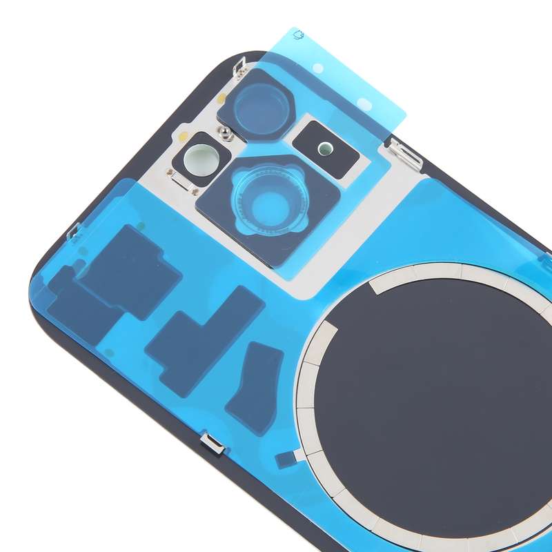 For iPhone 15 Battery Back Cover with Camera Lens Cover + MagSafe Magnet(Blue)
