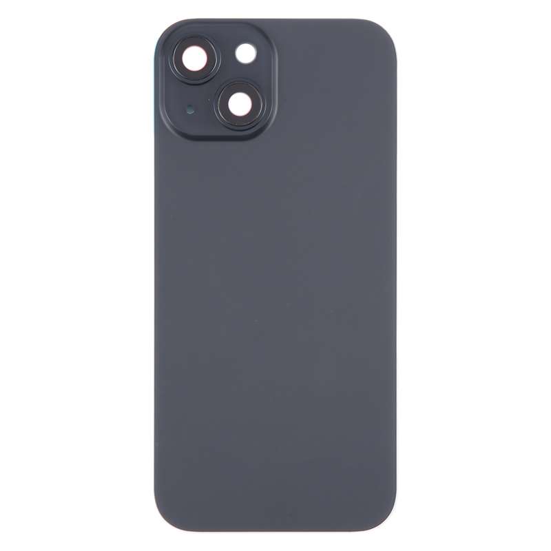 For iPhone 15 Plus Battery Back Cover with Camera Lens Cover + MagSafe Magnet(Black)