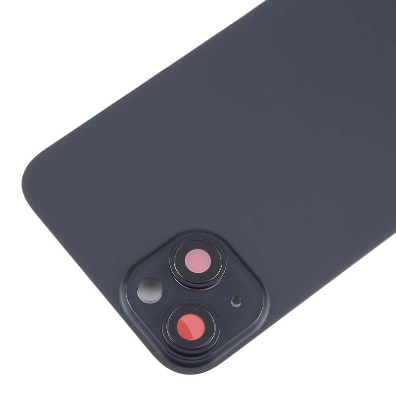 For iPhone 15 Plus Battery Back Cover with Camera Lens Cover + MagSafe Magnet(Black)