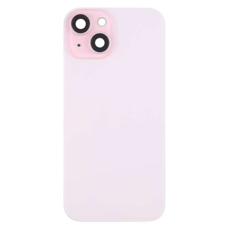 For iPhone 15 Plus Battery Back Cover with Camera Lens Cover + MagSafe Magnet(Black)