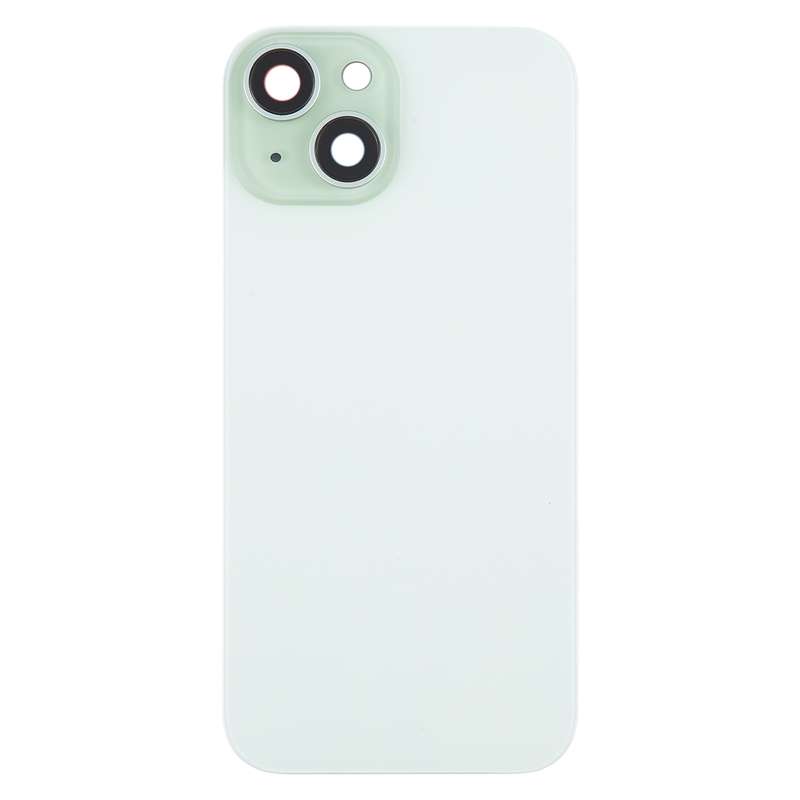 For iPhone 15 Plus Battery Back Cover with Camera Lens Cover + MagSafe Magnet(Black)