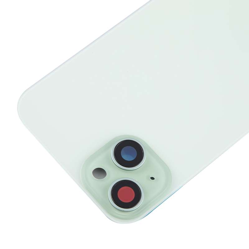 For iPhone 15 Plus Battery Back Cover with Camera Lens Cover + MagSafe Magnet(Black)