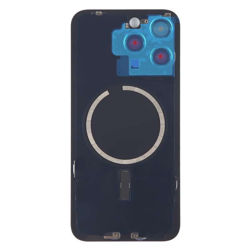 For iPhone 15 Pro Max Battery Back Cover with Camera Lens Cover + MagSafe Magnet(Black)