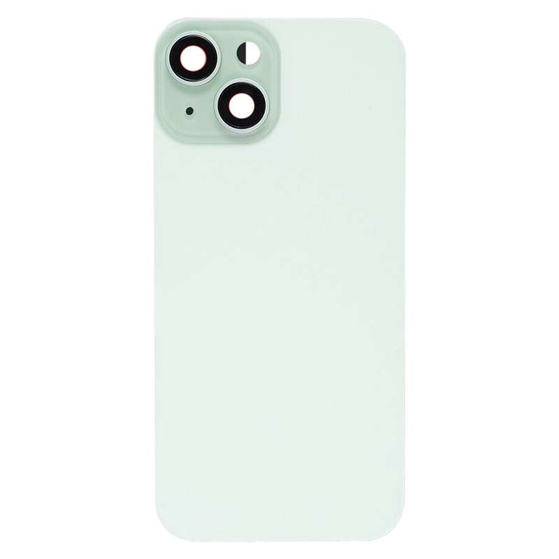 For iPhone 15 Plus Glass Battery Back Cover with Flash Bracket + Wireless Charging Module(Black)