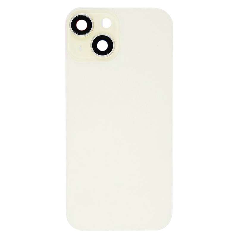 For iPhone 15 Plus Glass Battery Back Cover with Flash Bracket + Wireless Charging Module(Black)