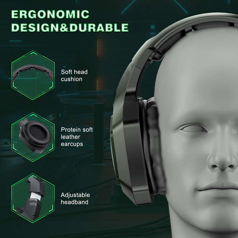 ONIKUMA B100 Bluetooth 5.3 Wireless Bluetooth Headphone with Microphone (Black)