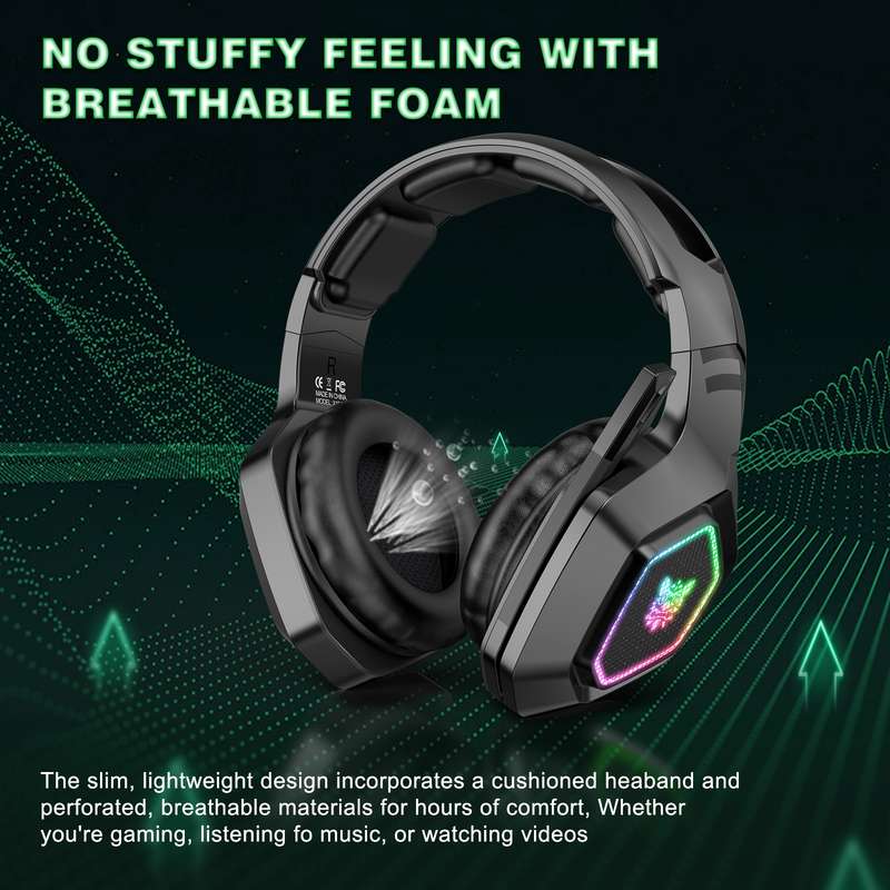 ONIKUMA B100 Bluetooth 5.3 Wireless Bluetooth Headphone with Microphone (Black)