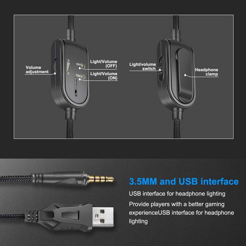 ONIKUMA K8 Over Ear Bass Stereo Surround Gaming Headphone with Microphone & RGB Color Changing Ligh