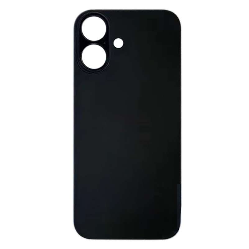 For iPhone 16 Easy Replacement Big Camera Hole Glass Back Battery Cover(Black)