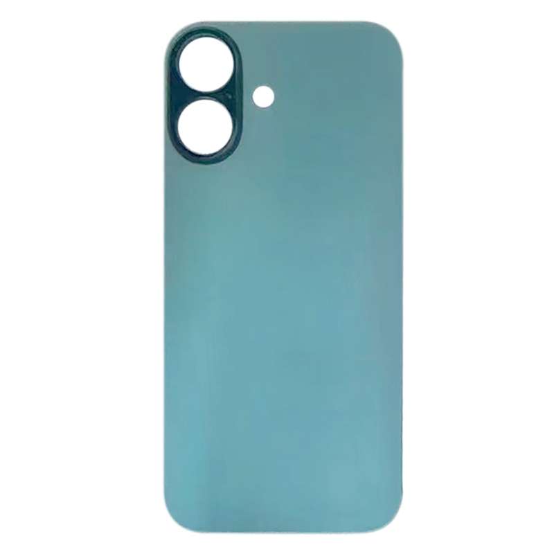 For iPhone 16 Easy Replacement Big Camera Hole Glass Back Battery Cover(Black)