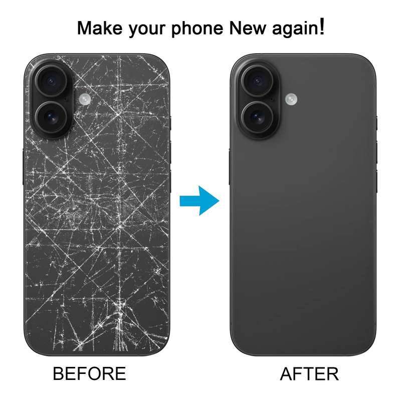 For iPhone 16 Plus Battery Back Cover with Camera Lens Cover(Black)