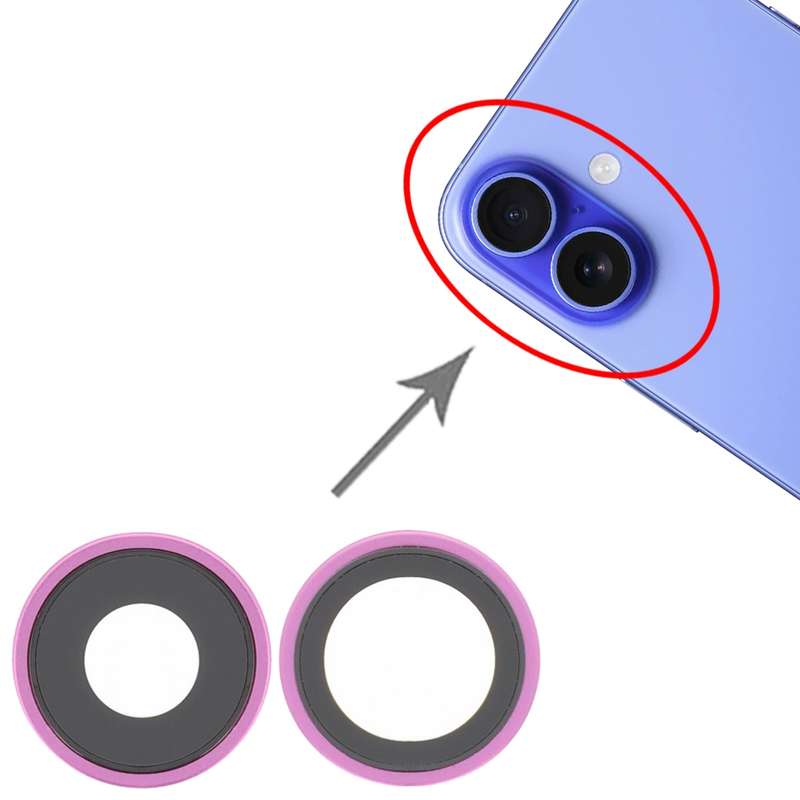 For iPhone 16 / 16 Plus Rear Camera Lens Cover (Black)