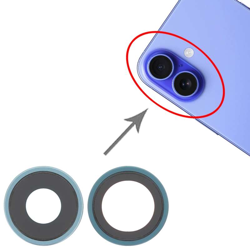 For iPhone 16 / 16 Plus Rear Camera Lens Cover (Black)