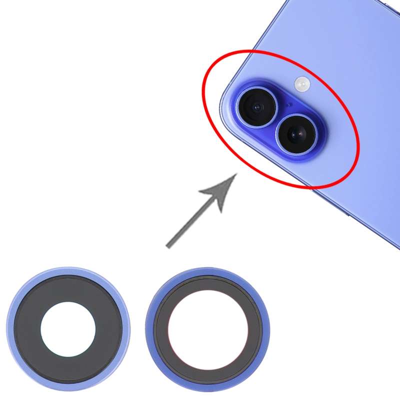 For iPhone 16 / 16 Plus Rear Camera Lens Cover (Black)
