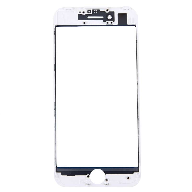 Front Screen Outer Glass Lens with Front LCD Screen Bezel Frame for iPhone 7 (White)
