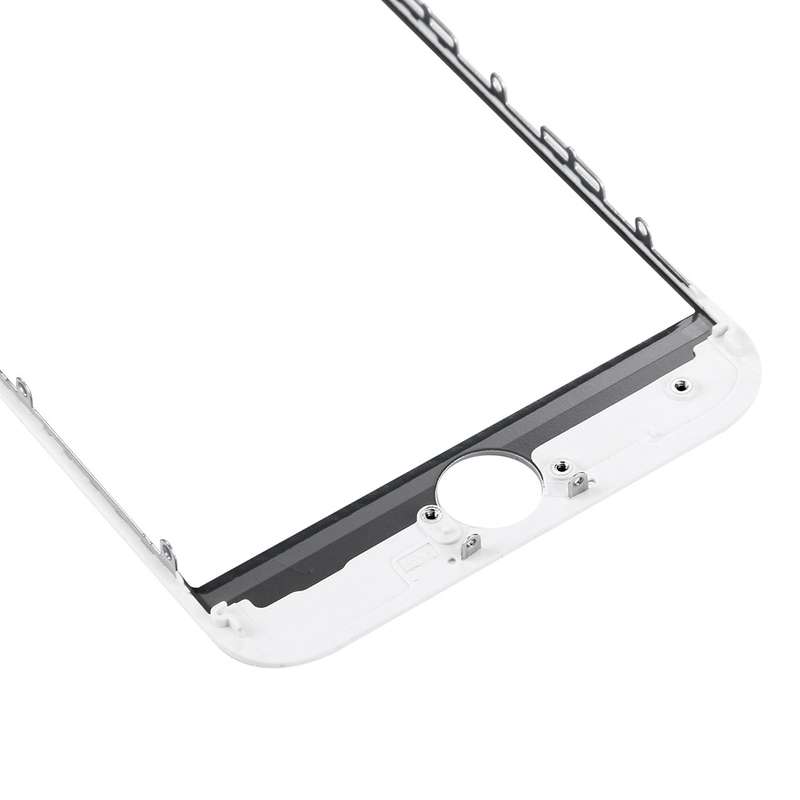 Front Screen Outer Glass Lens with Front LCD Screen Bezel Frame for iPhone 7 (White)