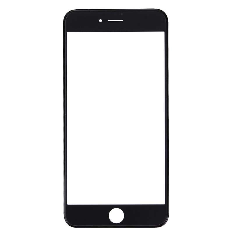 Front Screen Outer Glass Lens with Front LCD Screen Bezel Frame for iPhone 7 (Black)