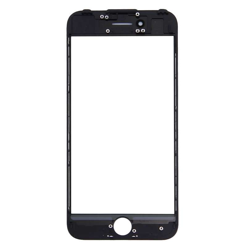 Front Screen Outer Glass Lens with Front LCD Screen Bezel Frame for iPhone 7 (Black)