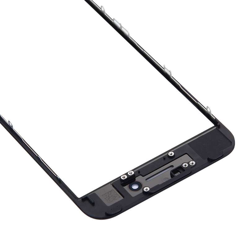 Front Screen Outer Glass Lens with Front LCD Screen Bezel Frame for iPhone 7 (Black)