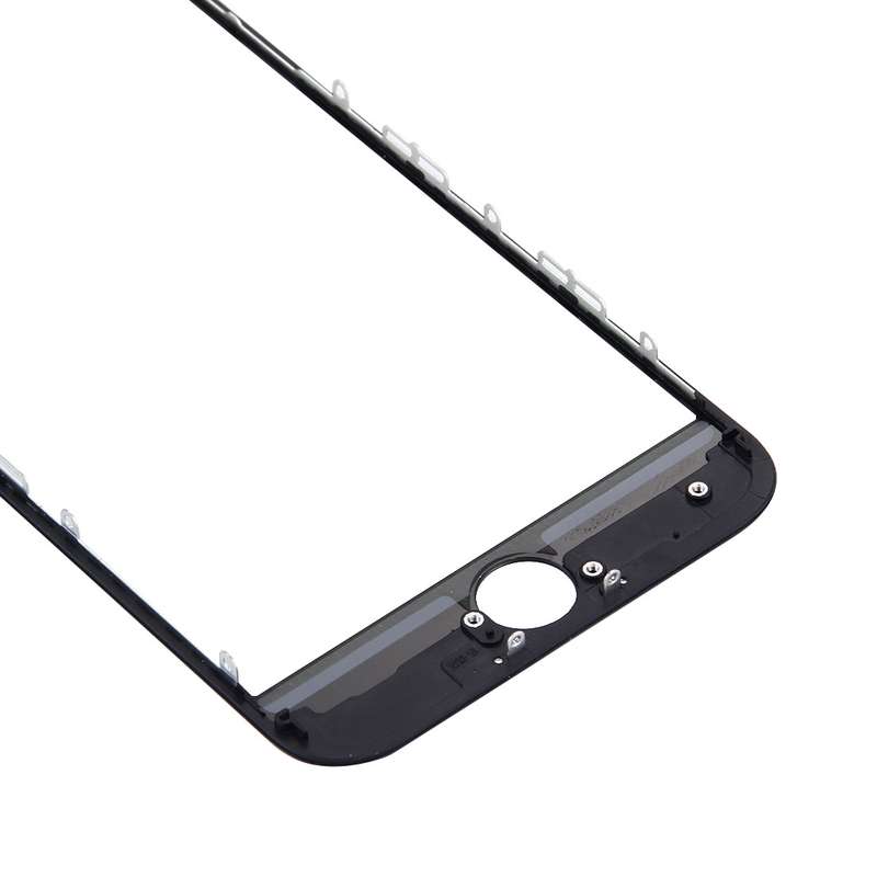 Front Screen Outer Glass Lens with Front LCD Screen Bezel Frame for iPhone 7 (Black)