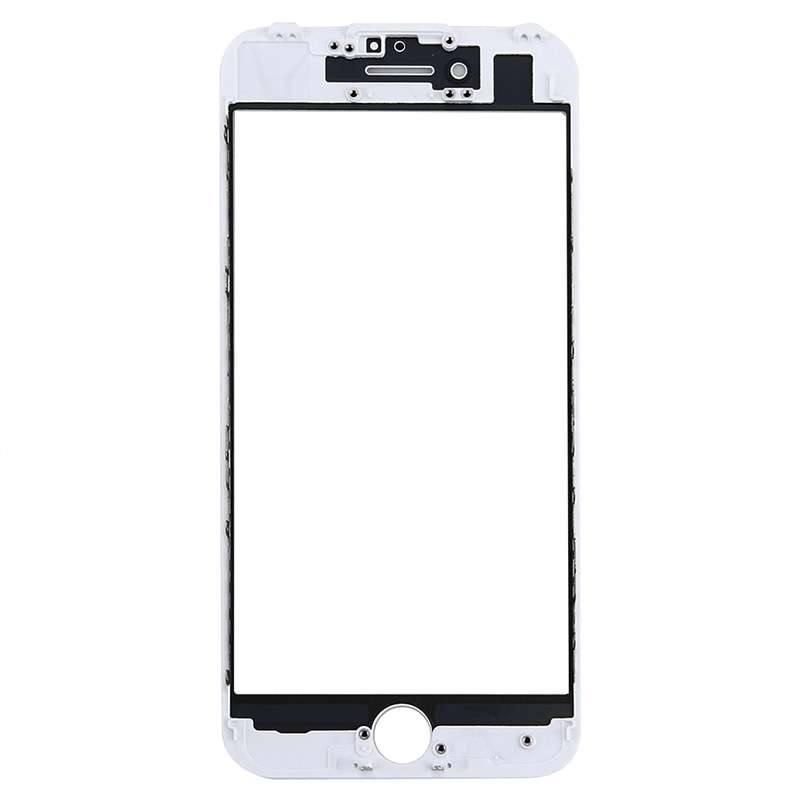 Front Screen Outer Glass Lens with Front LCD Screen Bezel Frame for iPhone 7 (Black)