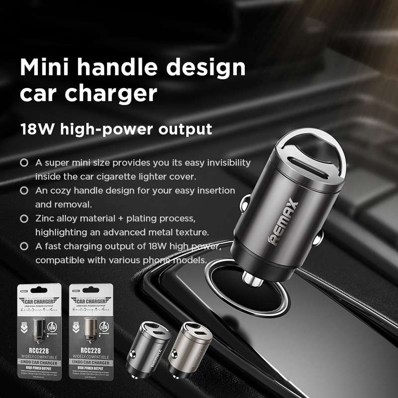 REMAX RCC228 Lindo Series PD 18W Single USB-C / Type-C Interface Fast Charge Car Charger(Silver)