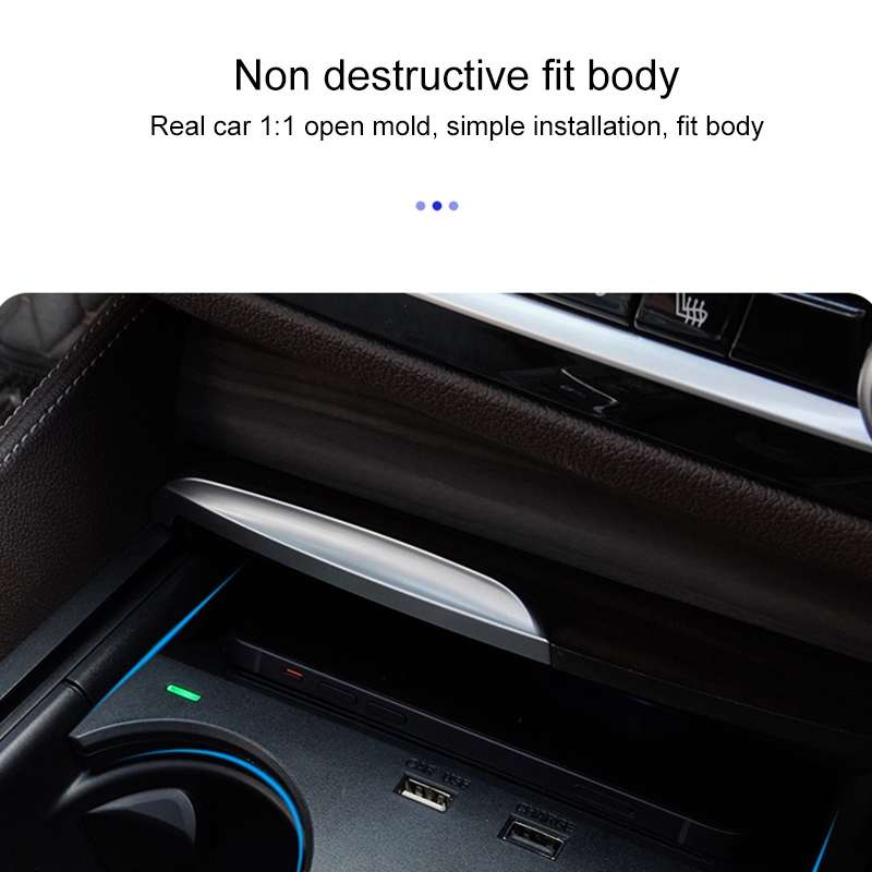 10W Car Fast Charging Wireless Charger for BMW 5 Series 2017-2021 / 6 Series 2018-2019, Left Driving