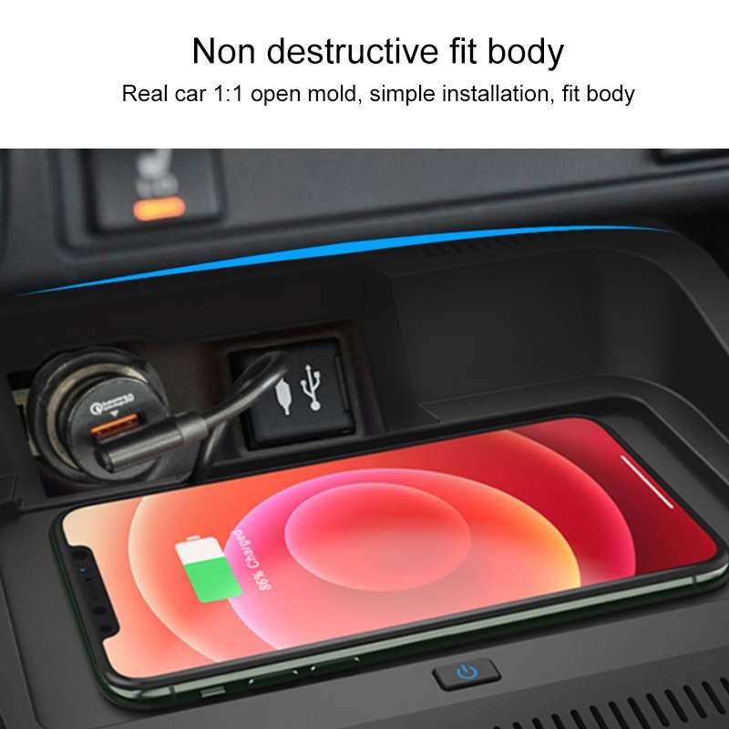 Car Fast Charging Wireless Charger for Toyota RAV4 / Veranda 2019-2021, Left Driving(Black)