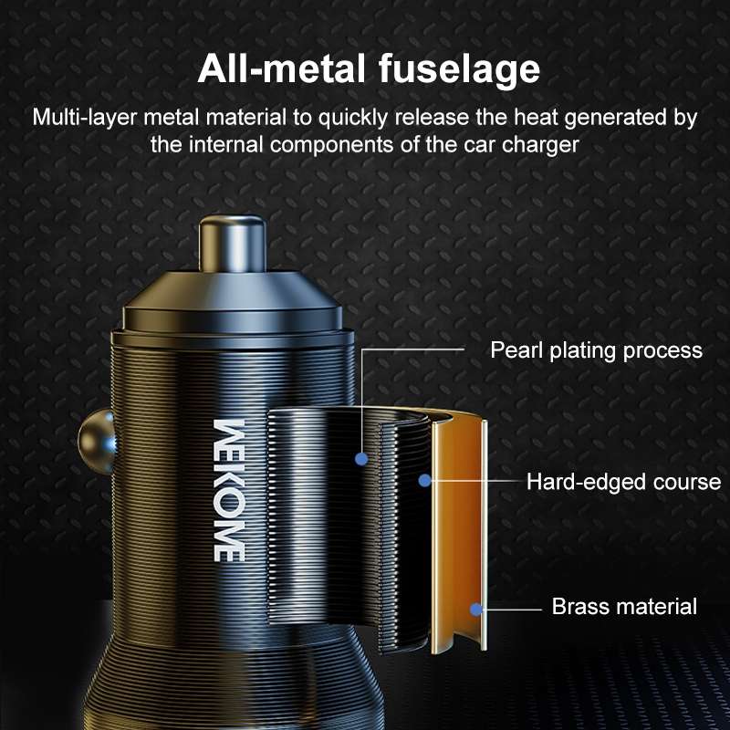 WK WP-C43 Staroad Series 15W Dual USB Car Charger (Black)