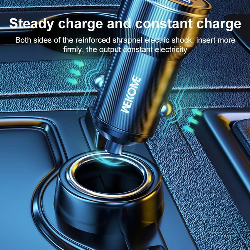 WK WP-C43 Staroad Series 15W Dual USB Car Charger (Black)