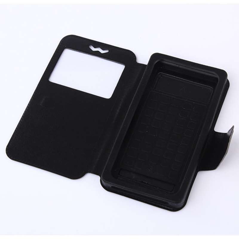 Silicone Sliding Universal Leather Case for 5.0 inch Mobile Phone(Black)