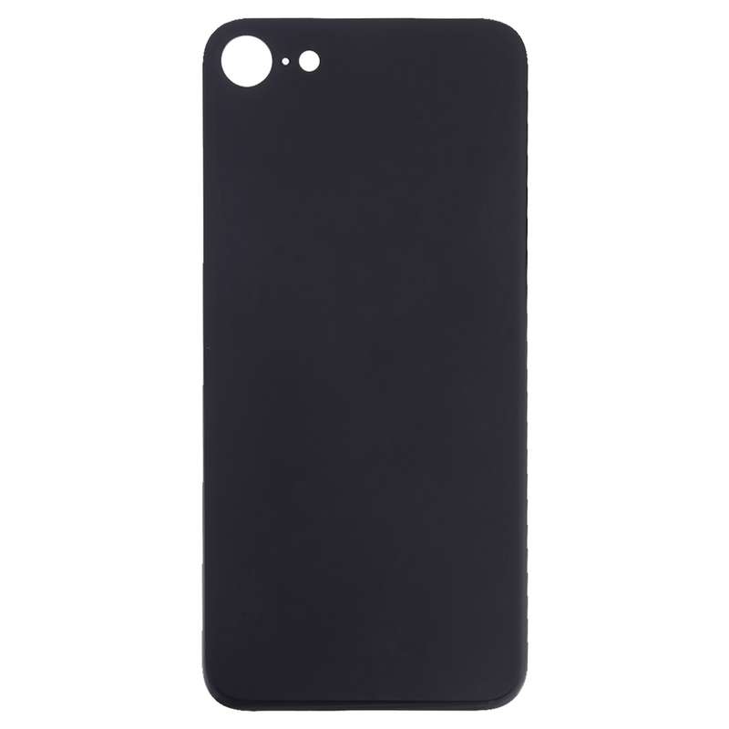 Easy Replacement Big Camera Hole Glass Back Battery Cover with Adhesive for iPhone 8(Black)