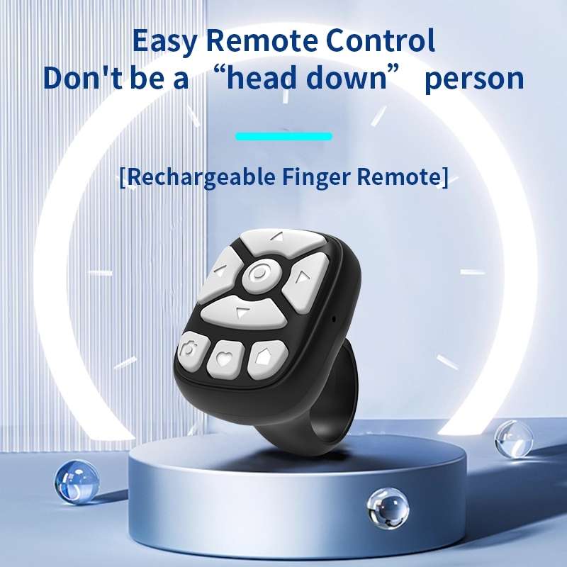 S22 Portable Smart Wireless Bluetooth Ring Remote Control (Black)