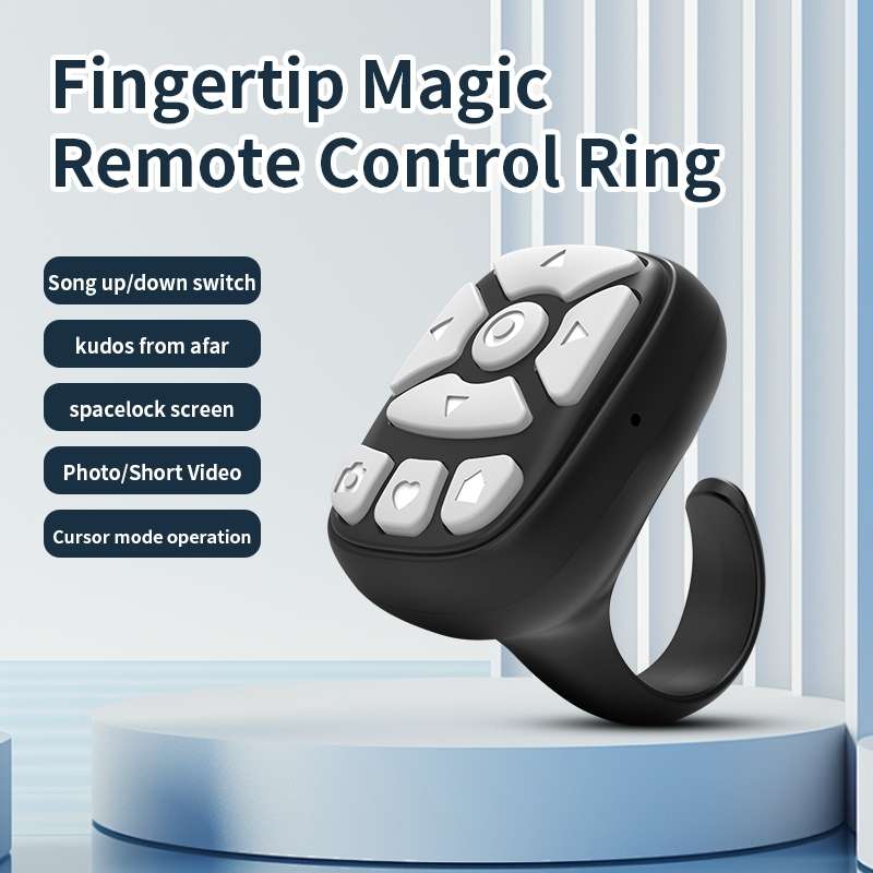 S22 Portable Smart Wireless Bluetooth Ring Remote Control (Black)