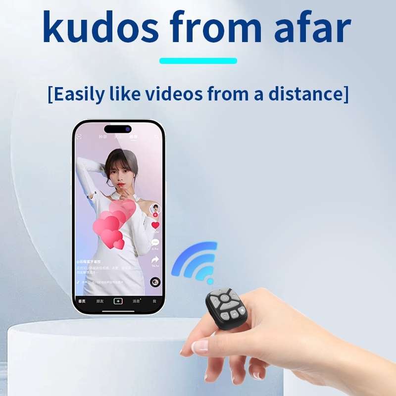 S22 Portable Smart Wireless Bluetooth Ring Remote Control (Black)