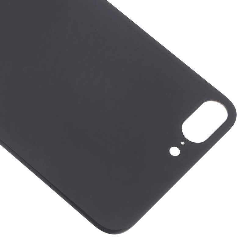 Easy Replacement Big Camera Hole Glass Back Battery Cover with Adhesive for iPhone 8 Plus(Black)