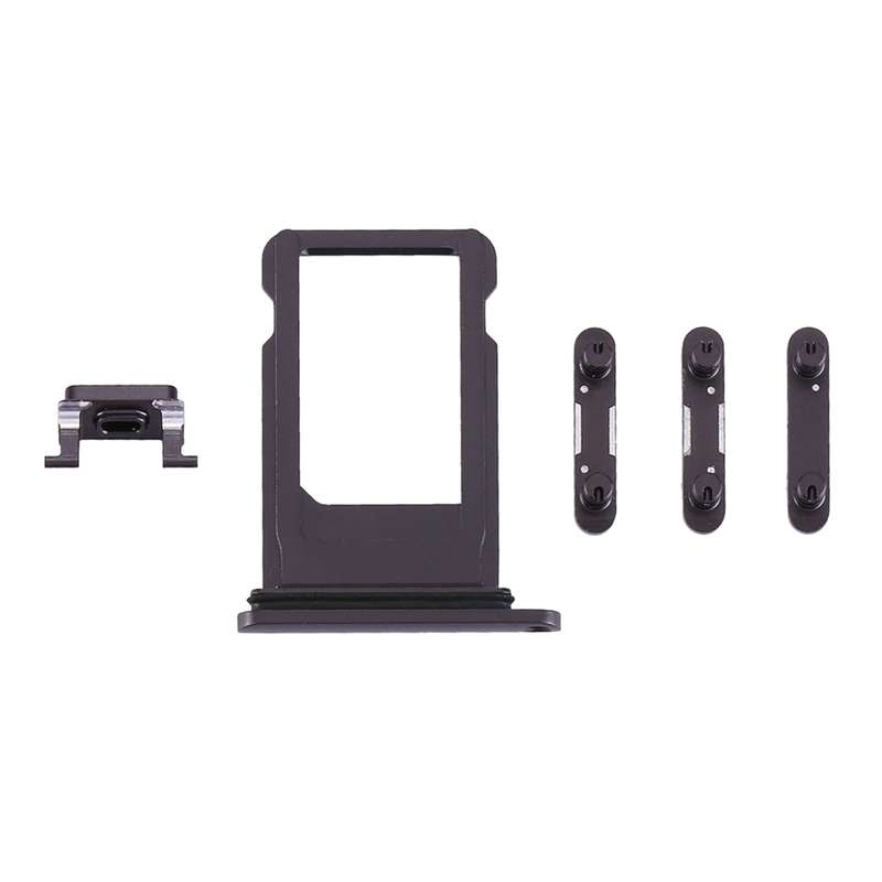 Card Tray + Volume Control Key + Power Button + Mute Switch Vibrator Key for iPhone 8 Plus(Grey)