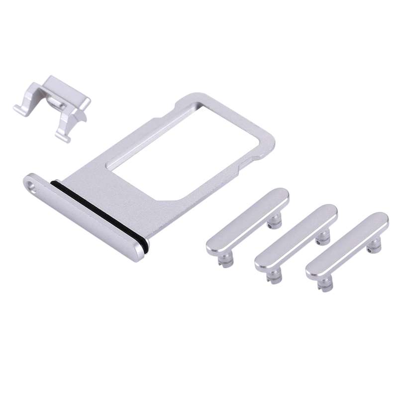 Card Tray + Volume Control Key + Power Button + Mute Switch Vibrator Key for iPhone 8 Plus(Grey)