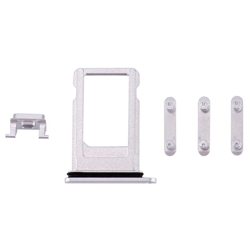 Card Tray + Volume Control Key + Power Button + Mute Switch Vibrator Key for iPhone 8 Plus(Grey)